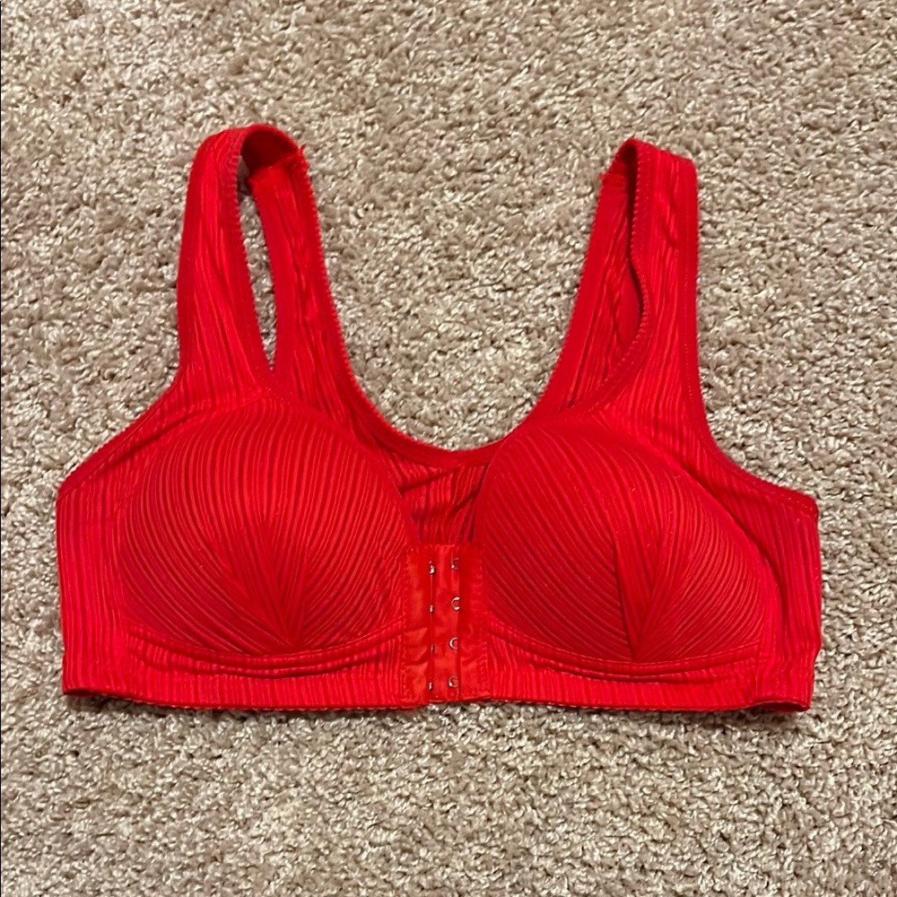 Amazon Red Bra with Wide Straps and Scoop Neckline
